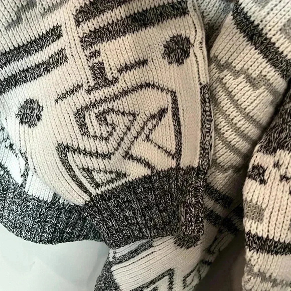 [2XL]Vintage Fine Line Men Aztec Geo  Pattern Knit Men Sweater - Picture 6 of 8